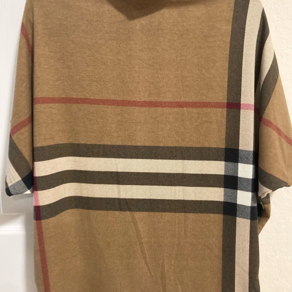 Tan Plaid Short Sleeve Top